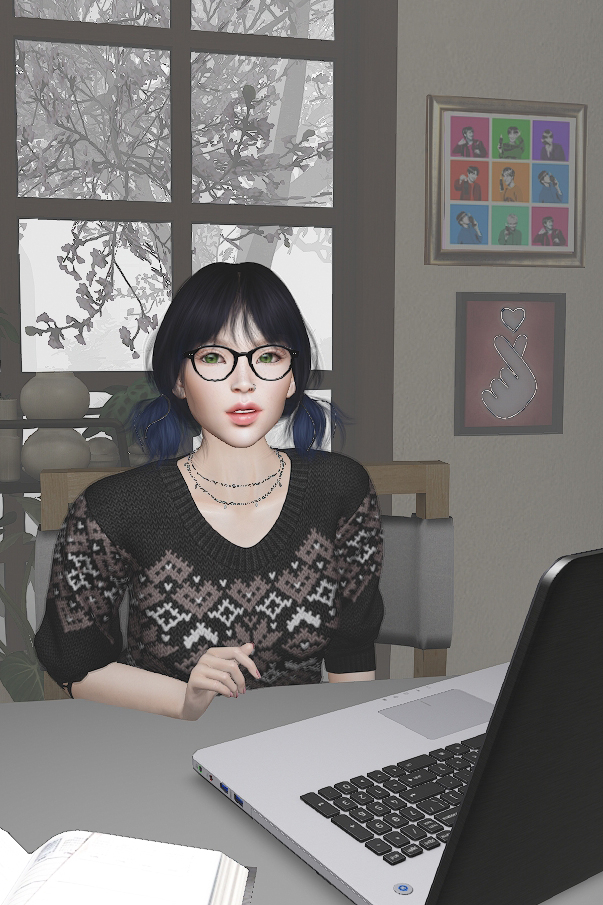 Virtual Jo in her virtual office